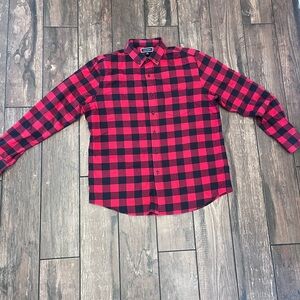 ClubRoom Red and Black Checkered Men's Shirt
